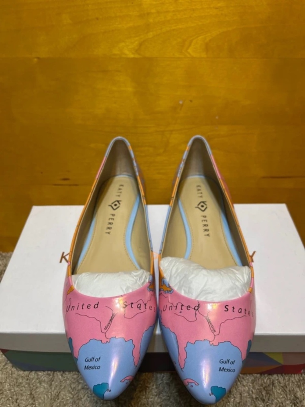 Katy Perry The Sister Globe Print Seasonal Quirky Hyper Vibrant Flats Sz. 9.5